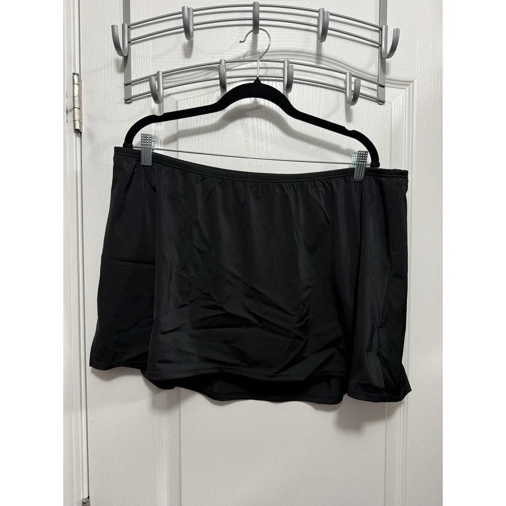 Cacique Swim Skirt Womens 20 Black Built In Brief‎ Bathing Suit Bottom Skort NWT